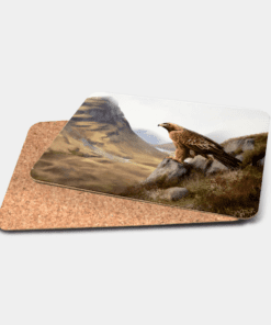 Country Images Personalised Printed Custom Placemats Tablemats Cheap Highland Collection Golden Eagle Bird of Prey Scotland Scottish Gift Gifts Ideas Tableware (Cork)