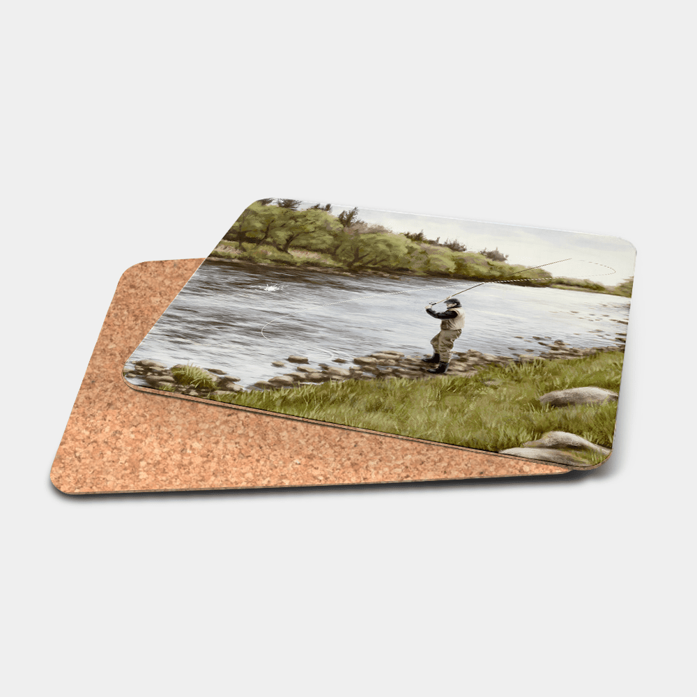 Country Images Personalised Printed Custom Placemats Tablemats Cheap Highland Collection Fly Fishing Scotland Scottish Gift Gifts Ideas Tableware (Cork)