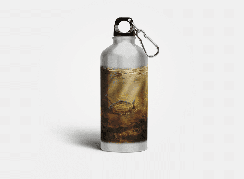 Country Images Aluminium Reusable Water Bottle Metal Common Carp Angling Fishing Angler Sporting Sports Gifts Gift