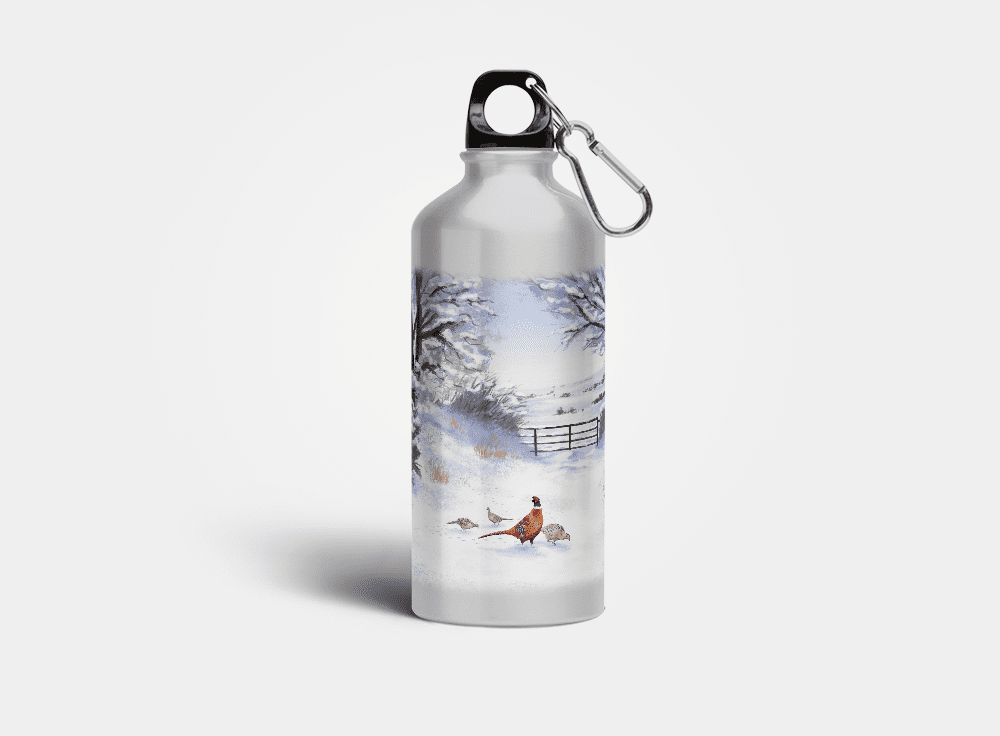 Country Images Aluminium Reusable Water Bottle Metal Highland Collection Pheasant Pheasants Gifts Gift