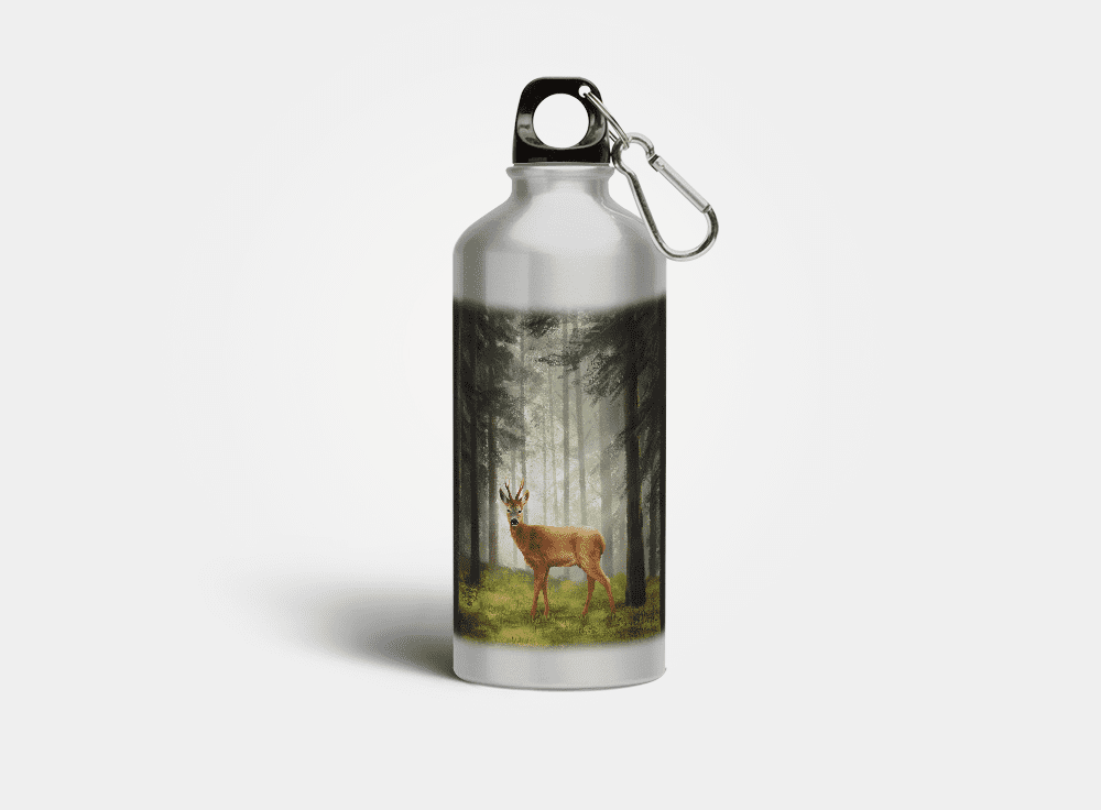 Country Images Aluminium Reusable Water Bottle Metal Highland Collection Roebuck Roe Buck Deer Gifts Gift