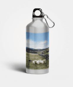 Country Images Aluminium Reusable Water Bottle Metal Highland Collection Sheep and Sheepdog Crofting Crofter Gifts Gift