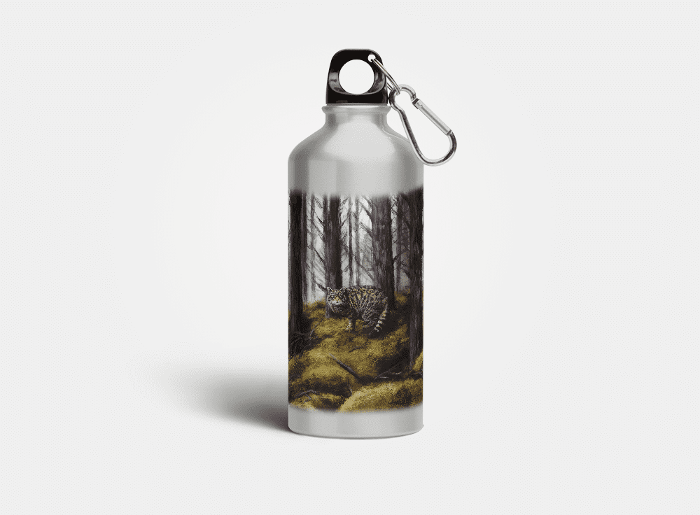 Country Images Aluminium Reusable Water Bottle Metal Highland Collection Wildcat Wild Cat Gifts Gift