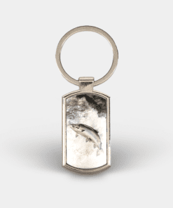 Country Images Custom Customised Customise Personalise Personalised Lozenge Metal Keyring Highland Collection Leaping Salmon Gift Gifts