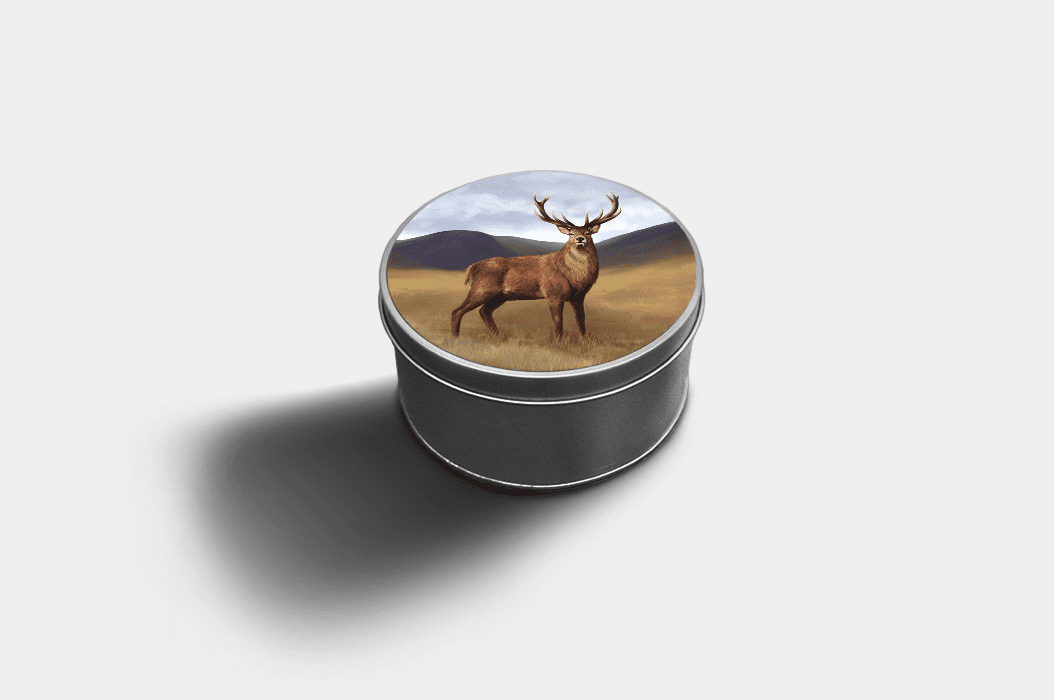 Country Images Custom Customised Personalised Round Tin Printed Gift Gifts Idea Biscuit Sweets Container Tins Highland Collection Stag Stags Deer