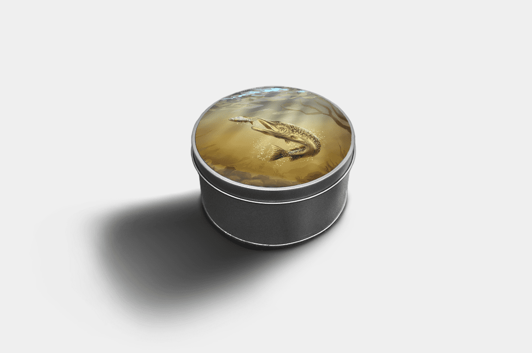 Country Images Custom Customised Personalised Round Tin Printed Gift Gifts Idea Biscuit Sweets Container Tins Pike Fishing Angling Angler Gift Gifts Idea Ideas