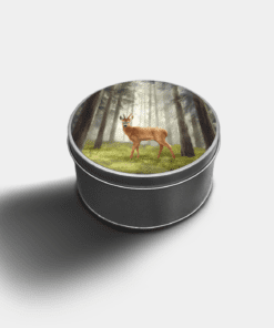 Country Images Custom Customised Personalised Round Tin Printed Gift Gifts Idea Biscuit Sweets Tins Highland Roebuck Roebucks Roe Buck