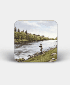 Country Images Personalised Custom Board Coaster Coasters Scotland Highland Collection Fly Fishing Angling Fishing Gift Gifts