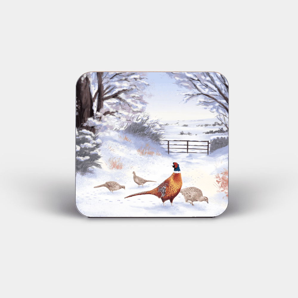 Country Images Personalised Custom Board Coaster Coasters Scotland Highland Collection Pheasant Pheasants Wildlife Gift Gifts 4