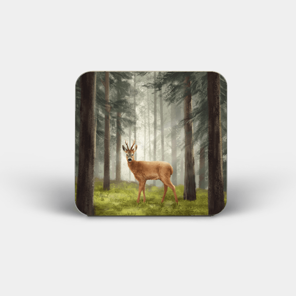 Country Images Personalised Custom Board Coaster Coasters Scotland Highland Collection Red Deer Buck Stag Roebuck Roe Gift Gifts