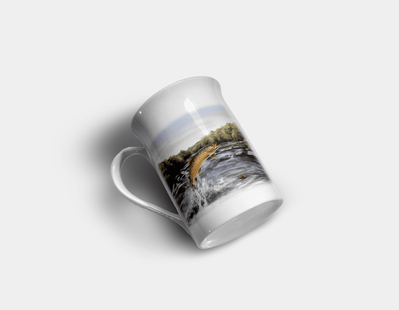 Country Images Personalised Custom Bone China Mug Highland Collection Leaping Brown Trout Fishing Angling Angler Fisherman Fish Gift Gifts Idea Ideas 11