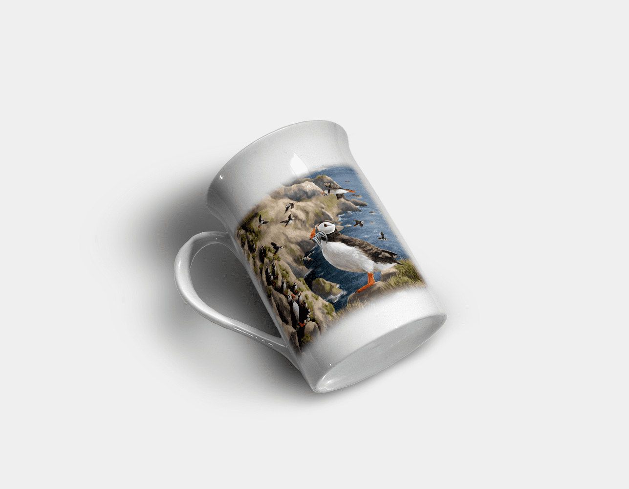 Country Images Personalised Custom Bone China Mug Highland Collection Puffin Puffins Coastal Sea Birds Seabirds Gift Gifts Idea Ideas 11