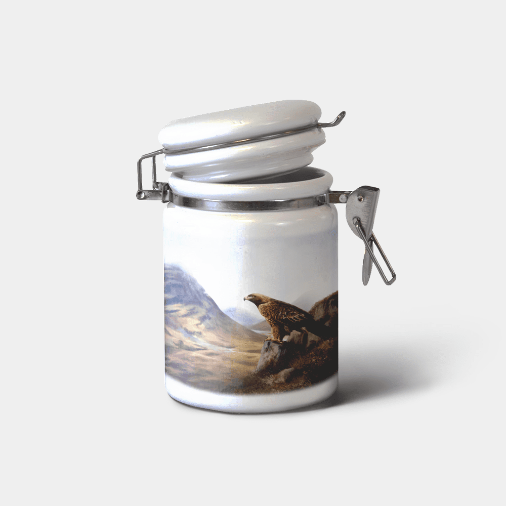 Country Images Personalised Custom Ceramic Hinged Storage Jars Highland Collection Golden Eagle Gifts