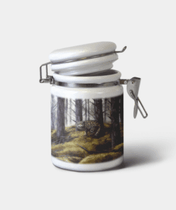 Country Images Personalised Custom Ceramic Hinged Storage Jars Highland Collection Wildcat Wild Cat Gifts