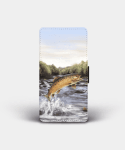Country Images Personalised Custom Customised Flip Phone Cover Case Scotland Scottish Highlands Brown Trout Fishing Gift Gifts Angling