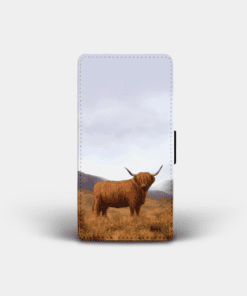 Country Images Personalised Custom Customised Flip Phone Cover Case Scotland Scottish Highlands Highland Cow Hairy Coo Gift Gifts
