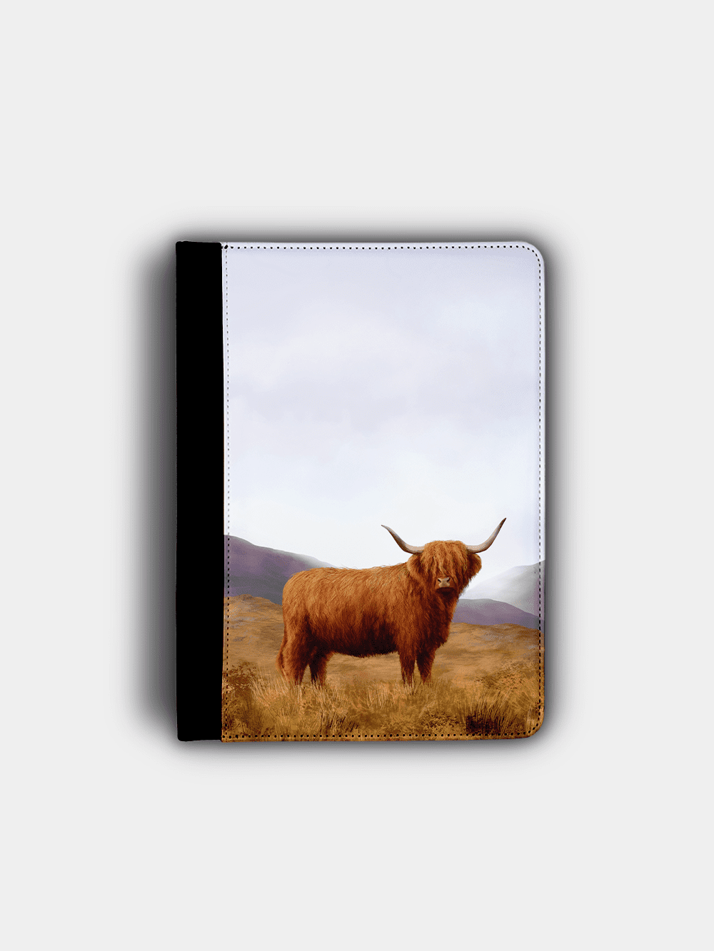 Country Images Personalised Custom Customised Flip iPad Cover Case Scotland Scottish Highlands Highland Cow Hairy Coo Gift Gifts