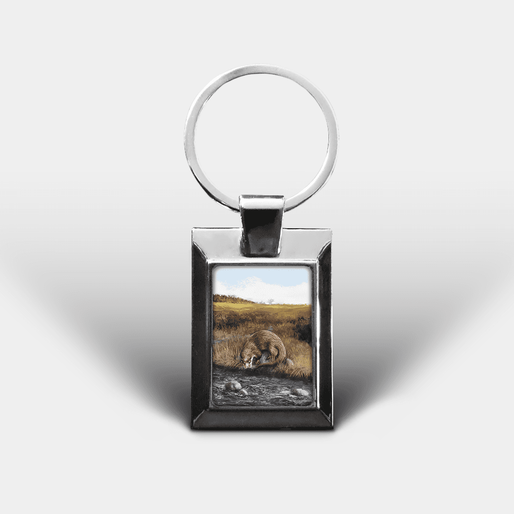Country Images Personalised Custom Customised Rectangular Metal Keyring Keyrings Scotland Highland Otter Otters Gift Gifts 3