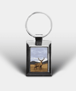 Country Images Personalised Custom Customised Rectangular Metal Keyring Keyrings Scotland Highland Stag Stags Deer Buck Gift Gifts 3