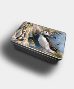 Country Images Personalised Custom Customised Rectangular Tin Tins Scotland Scottish Highland Highlands Biscuit Sweet Puffin Puffins Pufflings