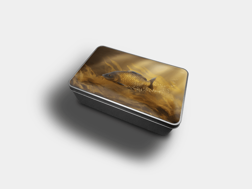 Country Images Personalised Custom Customised Rectangular Tin Tins Scotland Scottish Highlands Biscuit Sweet Common Carp Fishing Gift Gifts Angling 1