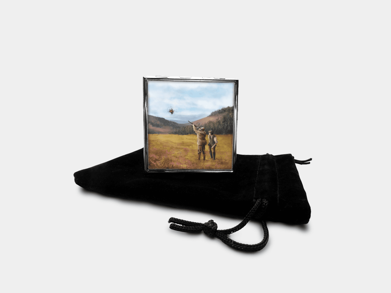Country Images Personalised Custom Metal Pill Boxes Box Scotland Highlands Clay Pigeon Shooting Gift Gifts