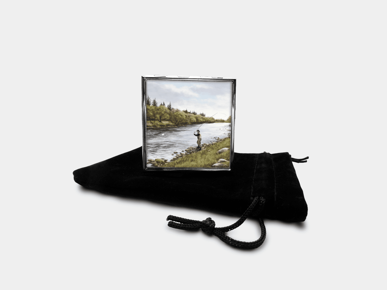 Country Images Personalised Custom Metal Pill Boxes Box Scotland Highlands Fly Angling Angler Fishing Gift Gifts