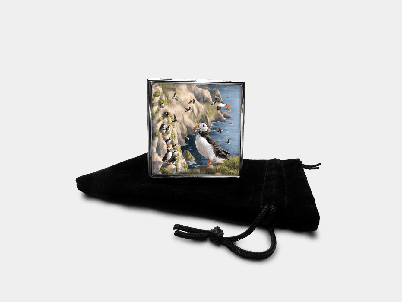 Country Images Personalised Custom Metal Pill Boxes Box Scotland Highlands Highland Puffin Puffins Gift Gifts