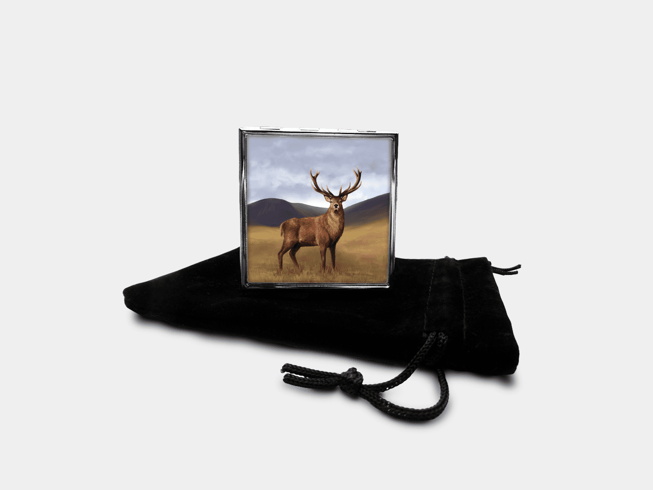 Country Images Personalised Custom Metal Pill Boxes Box Scotland Highlands Highland Stag Stags Deer Roebuck Roebucks Gift Gifts