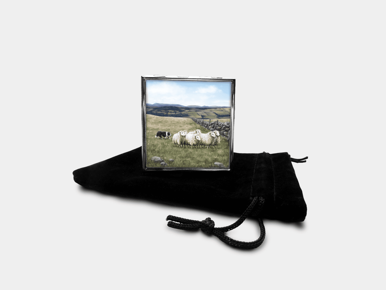 Country Images Personalised Custom Metal Pill Boxes Box Scotland Highlands Sheep Sheepdog Dog Dogs Crofting Crofter Farming Gift Gifts