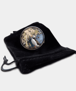 Country Images Personalised Custom Round Metal Pill Boxes Box Scotland Highlands Puffin Puffins Coastal Sea Bird Birds Seabird Gift Gifts