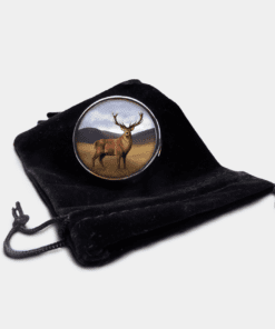 Country Images Personalised Custom Round Metal Pill Boxes Box Scotland Highlands Stag Stags Deer Roebuck Roebucks Buck Bucks Gift Gifts
