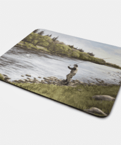 Country Images Personalised Fabric Custom Customised Mousemat Cheap Scotland UK Fly Fishing Fish Angler Angling Gift Gifts Ideas