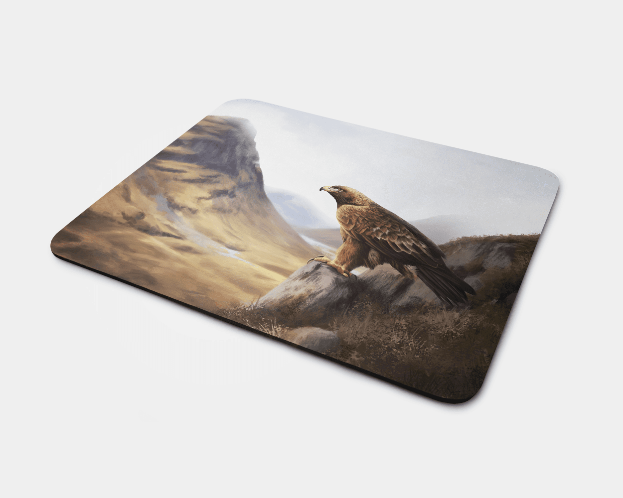 Country Images Personalised Fabric Custom Customised Mousemat Cheap Scotland UK Golden Eagle Scottish Bird of Prey Gift Gifts Ideas
