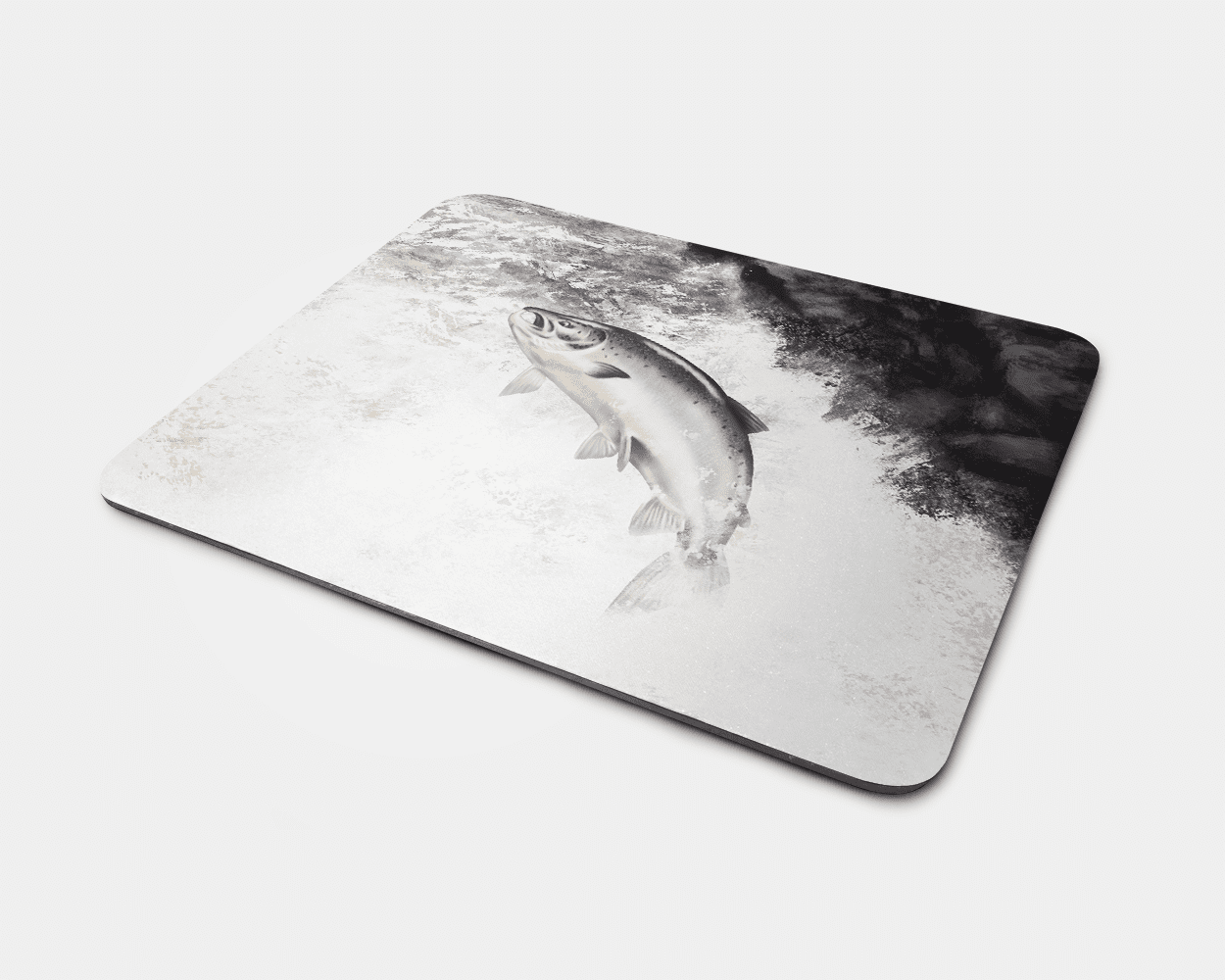 Country Images Personalised Fabric Custom Customised Mousemat Cheap Scotland UK Highland Collection Leaping Salmon Fishing Angling Fisher Angler Gift Gifts Ideas Idea