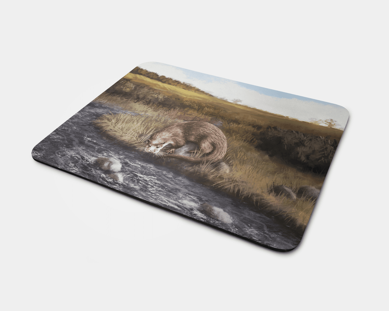 Country Images Personalised Fabric Custom Customised Mousemat Cheap Scotland UK Otter Otters Gift Gifts Ideas