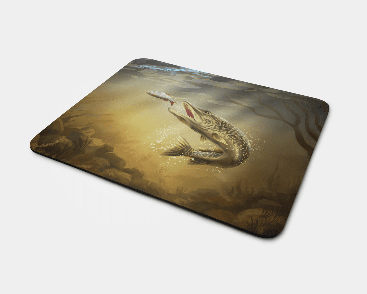 Country Images Personalised Fabric Custom Customised Mousemat Cheap Scotland UK Pike Fishing Fish Angler Angling Gift Gifts Ideas