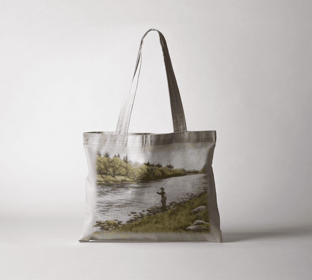 Country Images Personalised Highland Collection Scottish Fly Fishing Angling Cheap Tote Bag Scotland UK