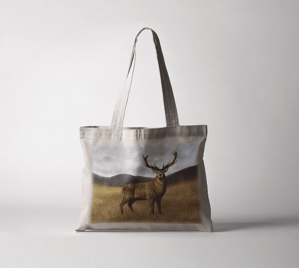 Country Images Personalised Highland Collection Scottish Stag Wildlife Cheap Tote Bag Scotland UK