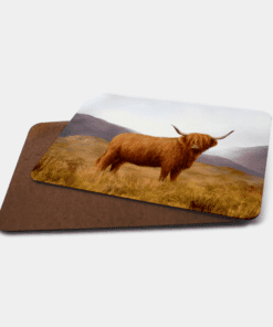 Country Images Personalised Printed Custom Placemats Tablemats Cheap Highland Collection Highland Cow Hairy Coo Scotland Scottish Gift Gifts Ideas Tableware (Board)