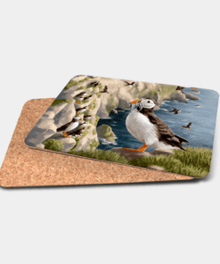 Country Images Personalised Printed Custom Placemats Tablemats Cheap Highland Collection Puffin Puffins Scotland Scottish Gift Gifts Ideas Tableware (Cork)