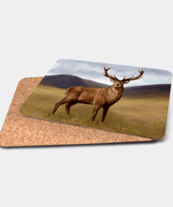 Country Images Personalised Printed Custom Placemats Tablemats Cheap Highland Collection Stag Stags Deer Scotland Scottish Gift Gifts Ideas Tableware (Cork)