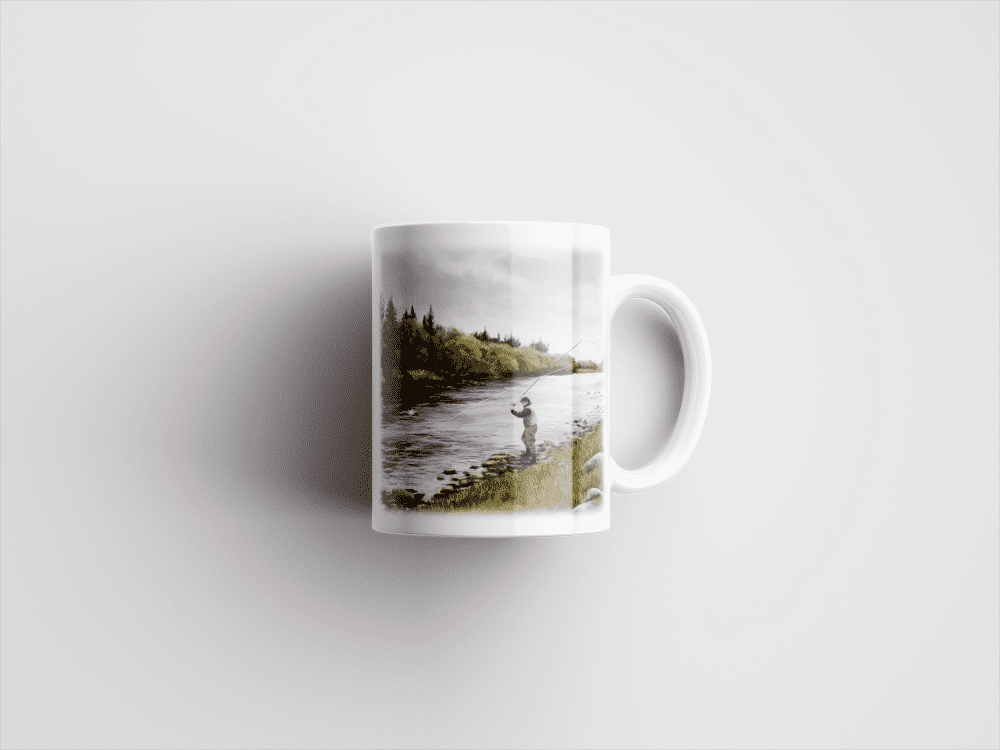 Country Images Personalised Printed Highland Collection Fly Fishing Scotland Design Cheap Mug - 2