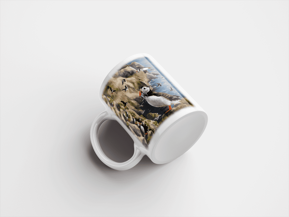 Country Images Personalised Printed Highland Collection Puffin Scotland Design Cheap Mug - 1