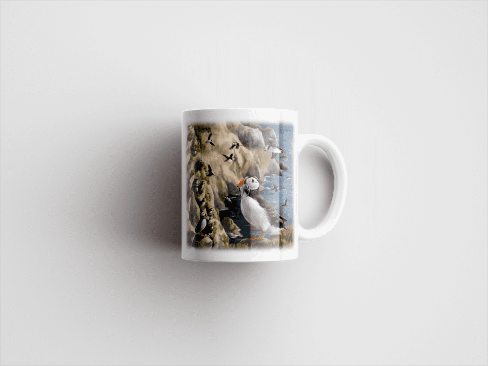 Country Images Personalised Printed Highland Collection Puffin Scotland Design Cheap Mug - 2