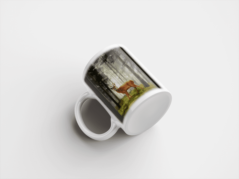 Country Images Personalised Printed Highland Collection Roe Buck Scotland Design Cheap Mug - 1