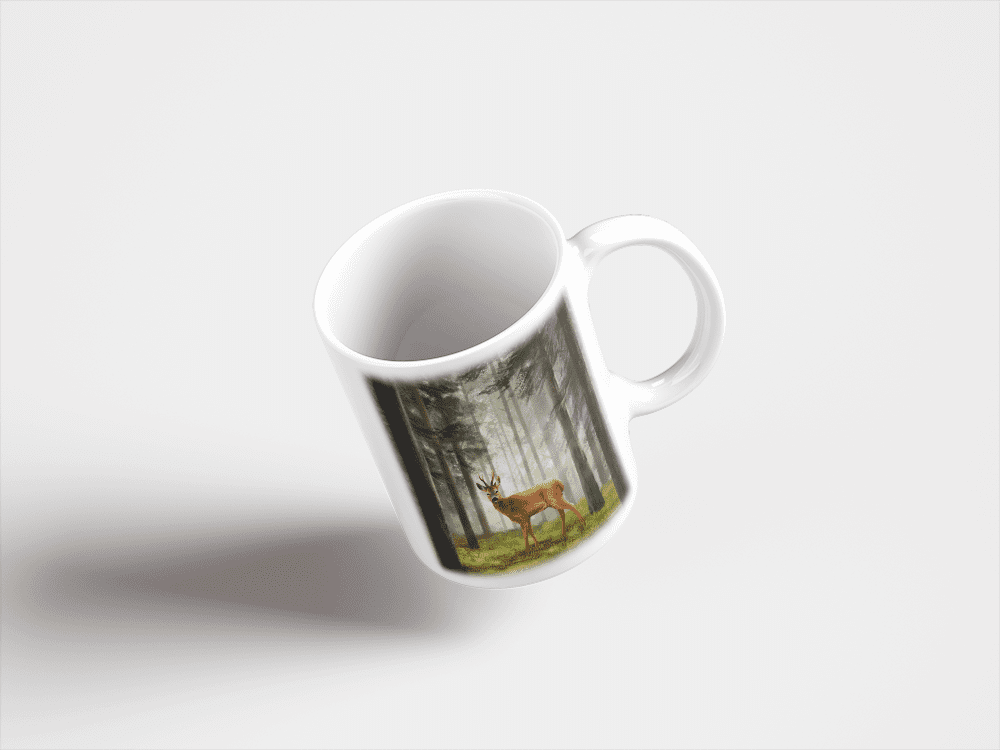 Country Images Personalised Printed Highland Collection Roe Buck Scotland Design Cheap Mug - 3
