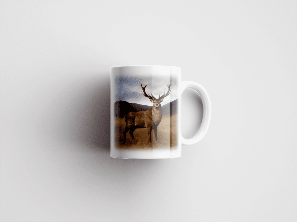 Country Images Personalised Printed Highland Collection Stag Scotland Design Cheap Mug - 2
