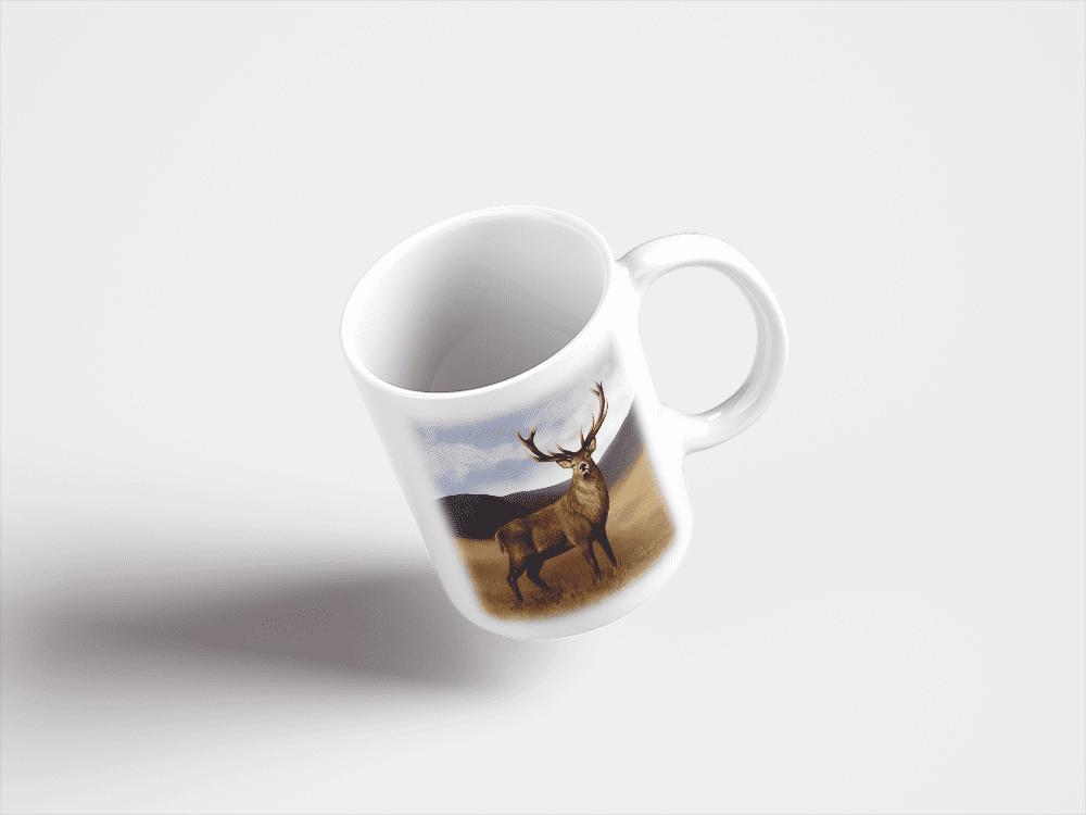 Country Images Personalised Printed Highland Collection Stag Scotland Design Cheap Mug - 3