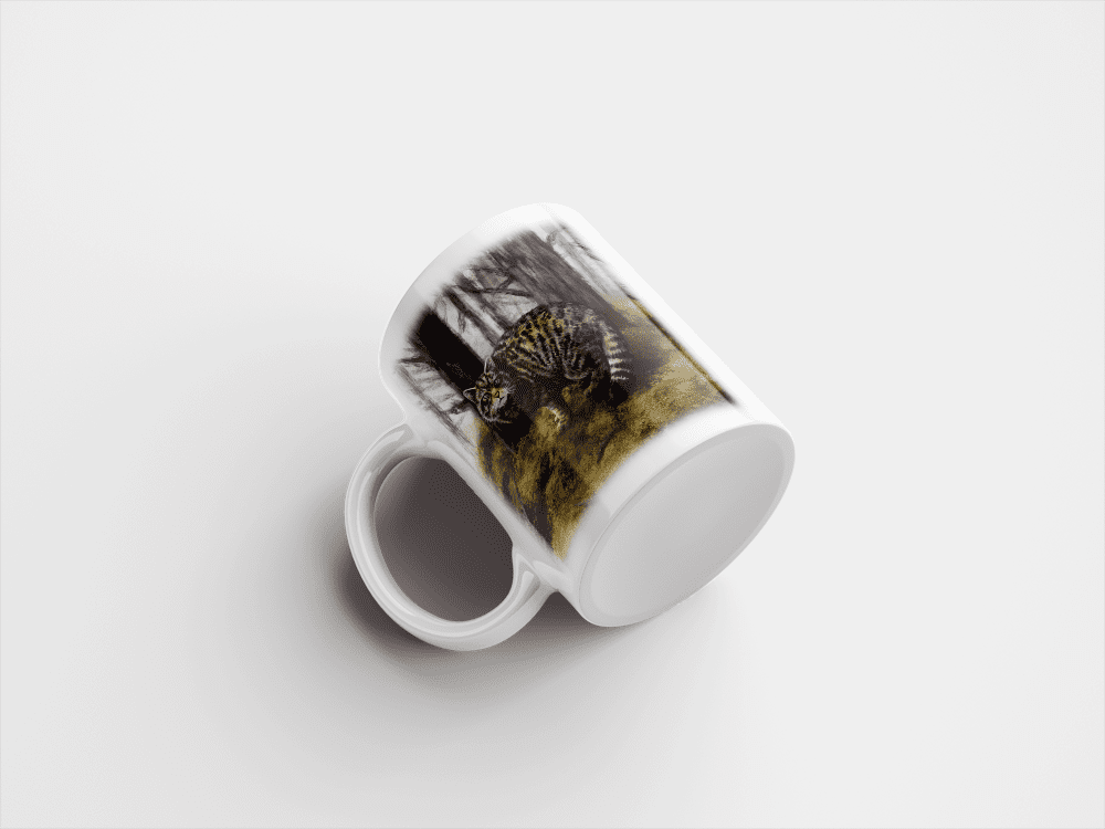 Country Images Personalised Printed Highland Collection Wild Cat Scotland Design Cheap Mug - 1